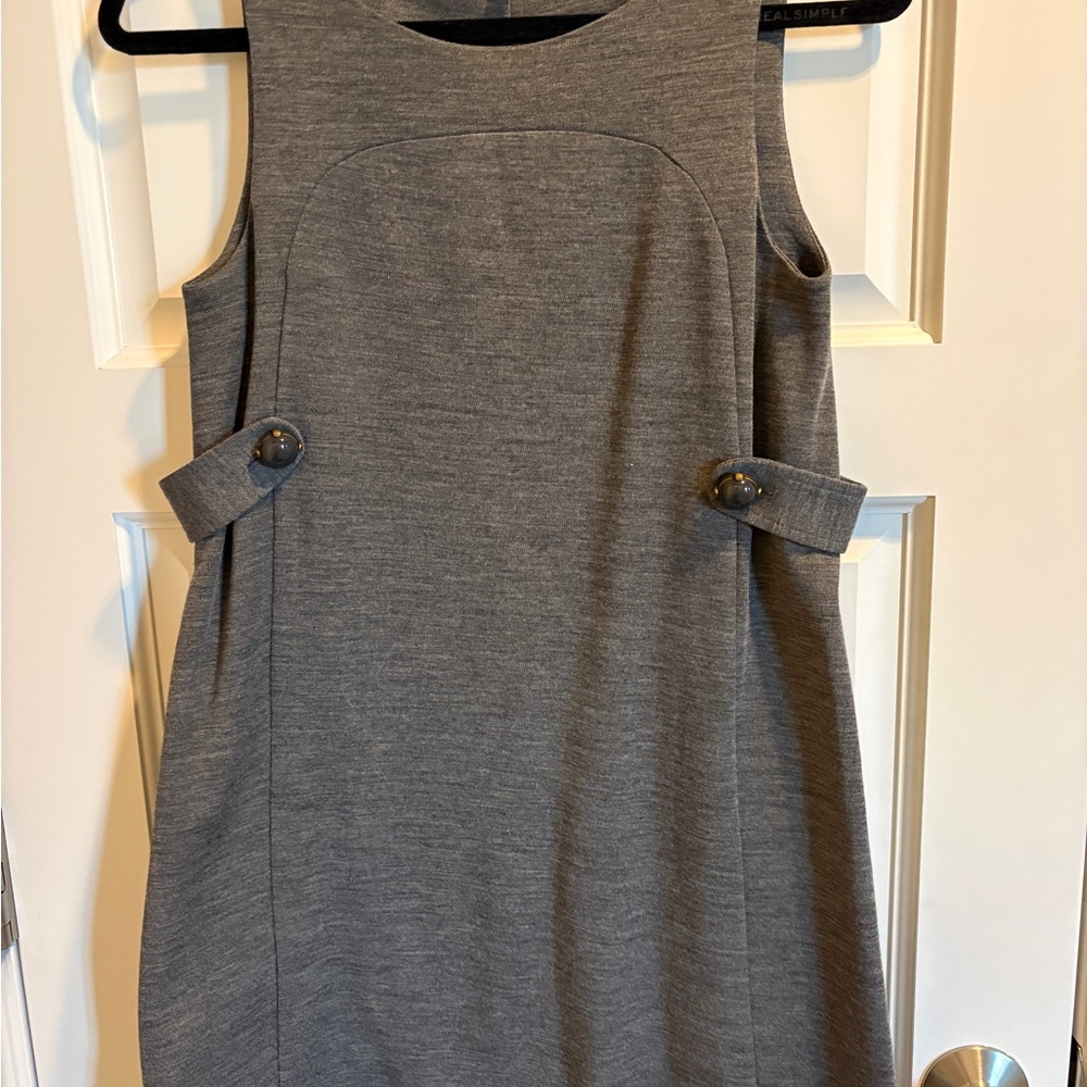J. Crew Gray Button-Accent Mini Dress